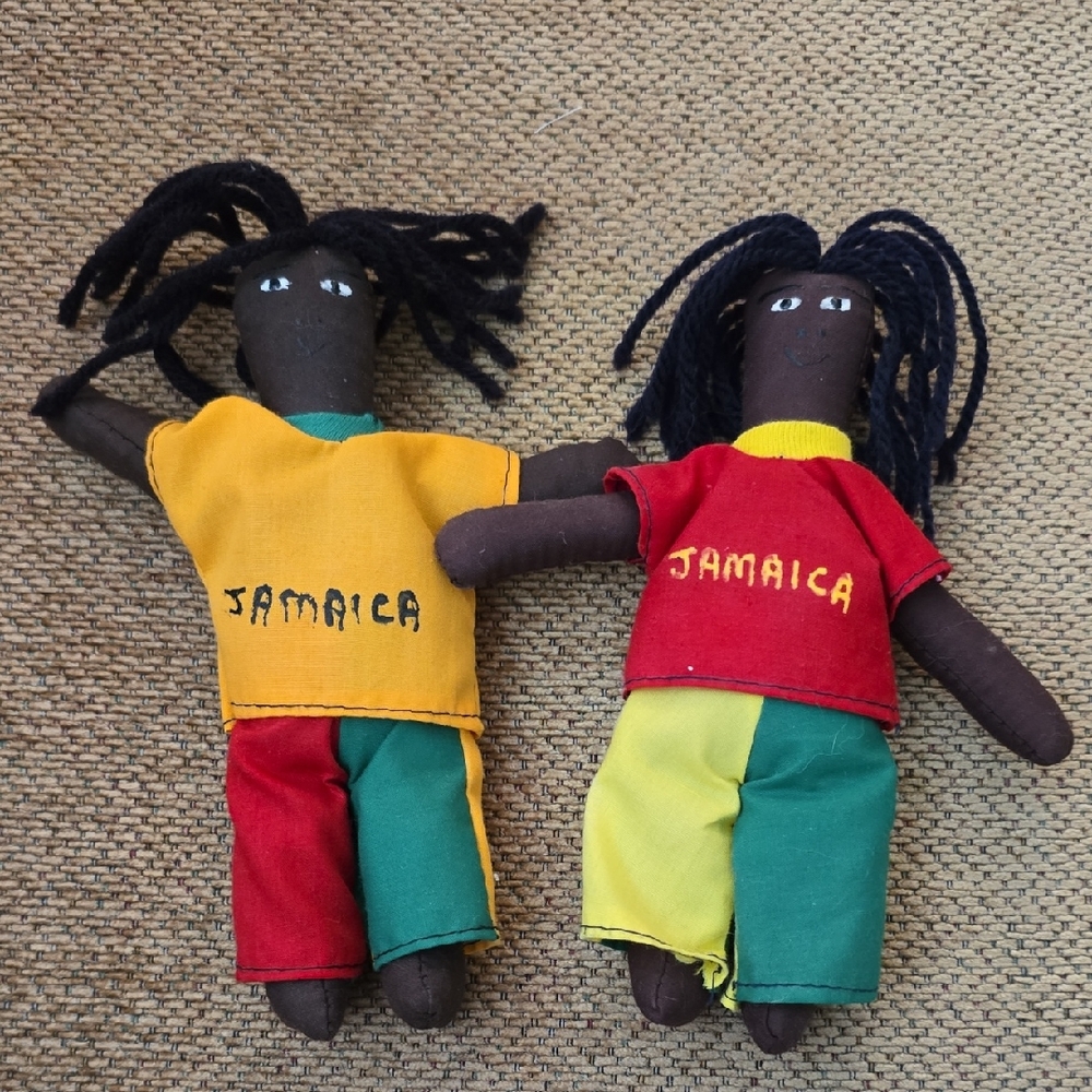Jamaica Vintage Collectible Souvenir Doll - Set of 2 - EUC